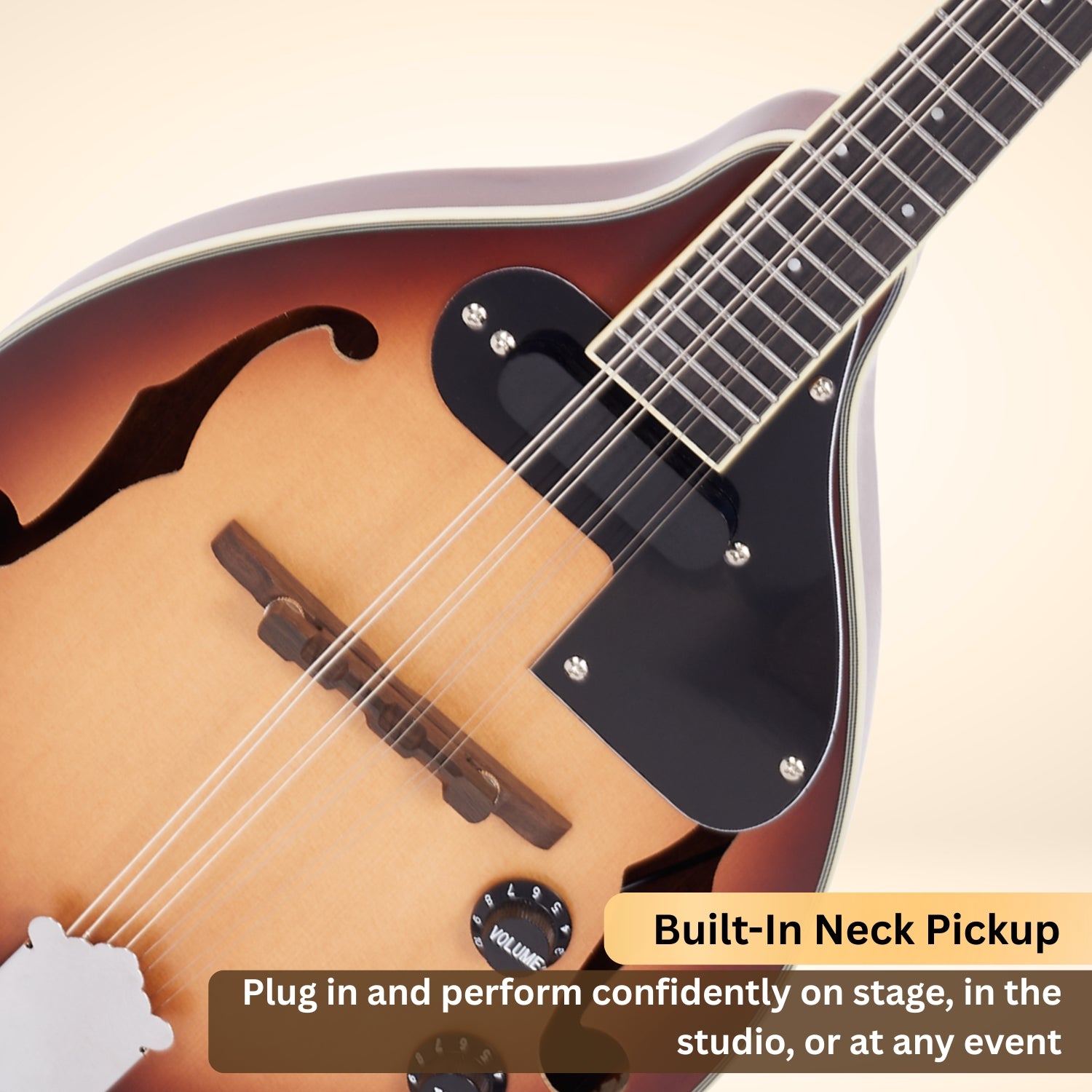 Vault Sajni A-Style Solid Spruce Top Electro-Acoustic Mandolin – Tobacco Sunburst, with Bag