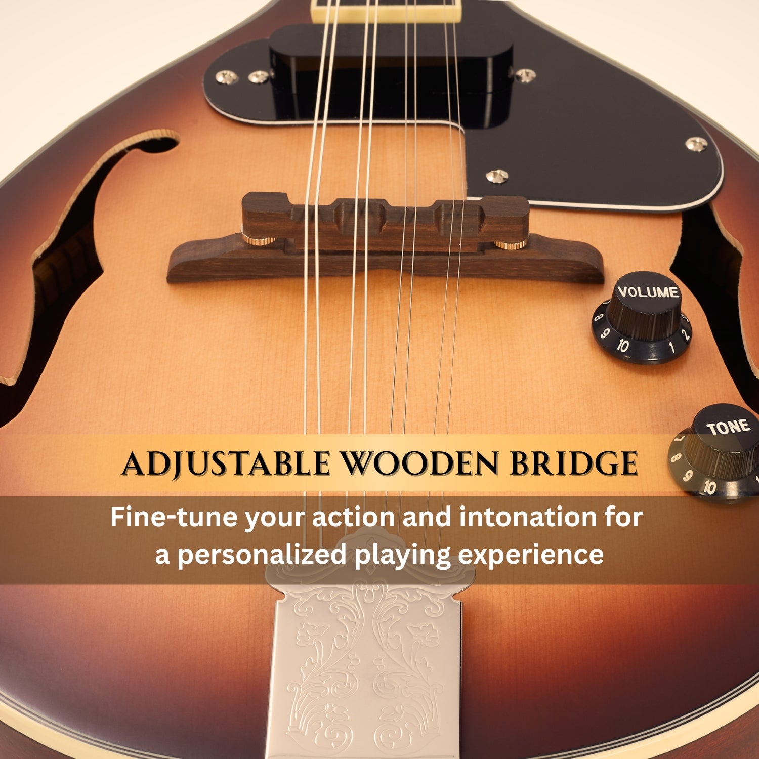 Vault Sajni A-Style Solid Spruce Top Electro-Acoustic Mandolin – Tobacco Sunburst, with Bag