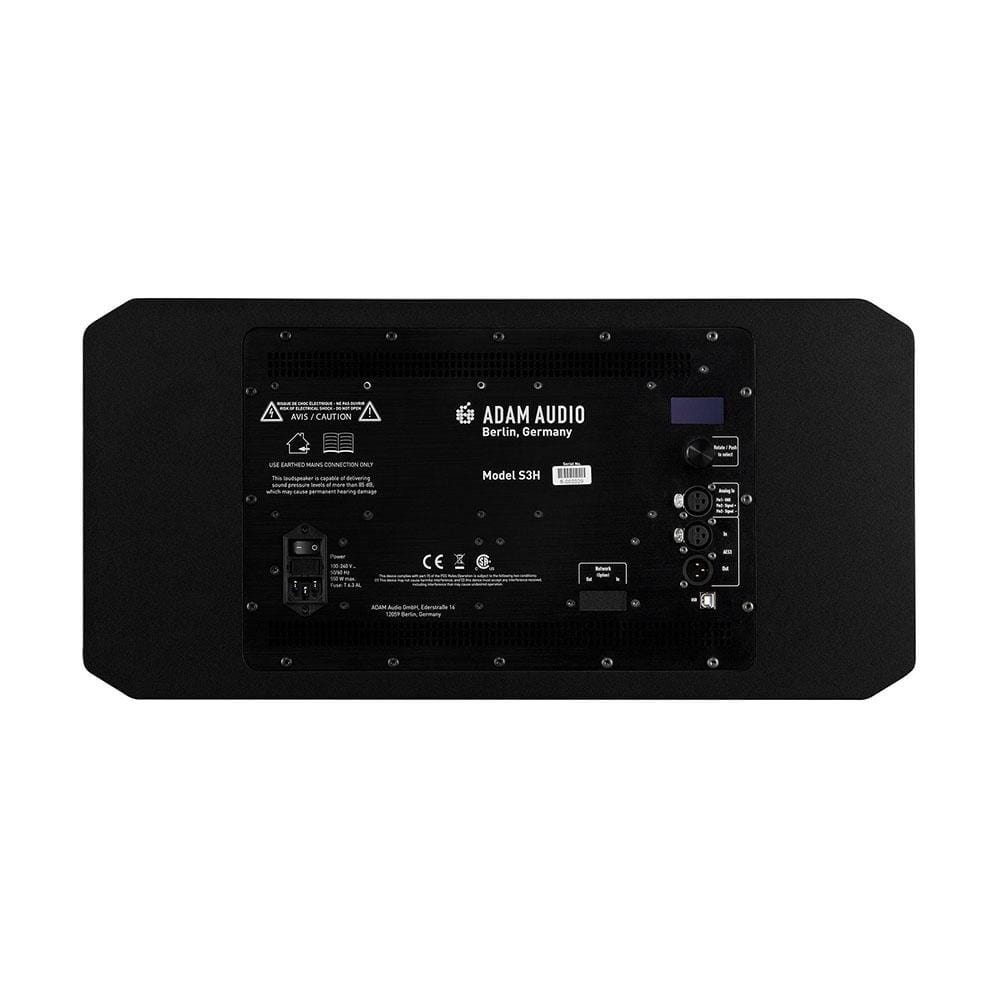 adam audio monitor speakers adam audio s3h active 3 way mid-field studio monitor - single