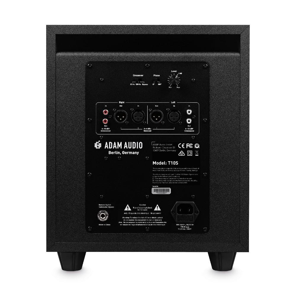 adam audio subwoofers adam audio t10s 130w 10 inch active subwoofers - black