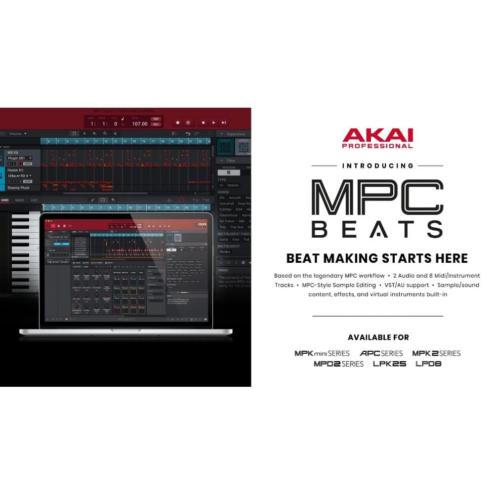 akai groove production akai mpd218 feature-packed, highly playable pad controller with mpc beats software pack