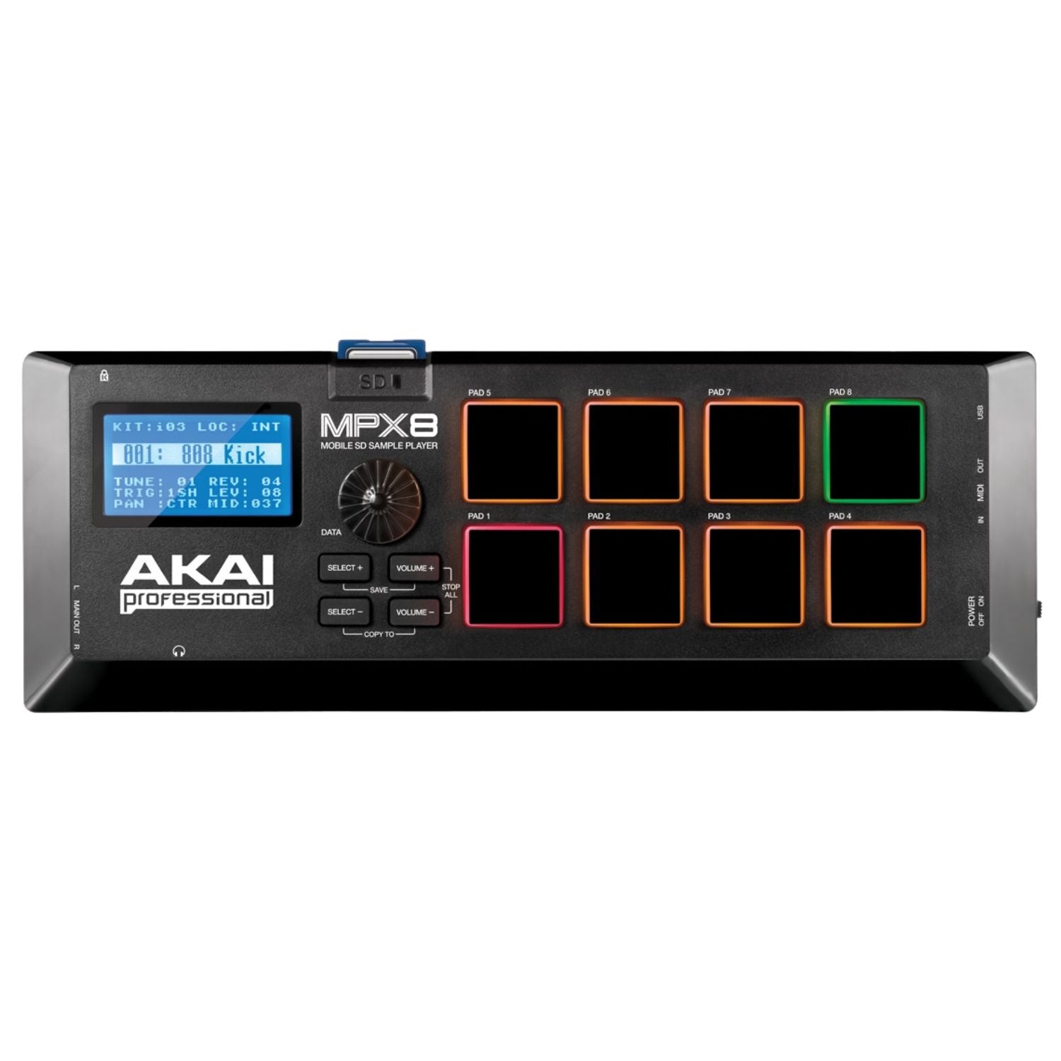 Akai Midi Controllers Akai MPX8 SD Sample Pad Controller
