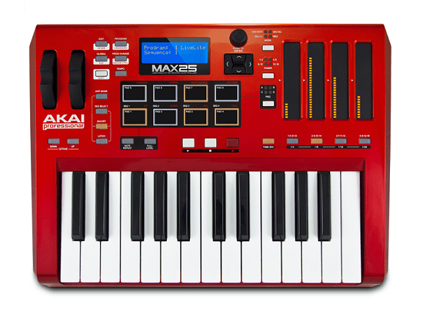 akai midi keyboards akai max 25 compact usb midi keyboard controller with polishing cloth, gigbag & ebook