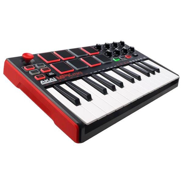 akai midi keyboards akai mpk mini mk2 compact midi keyboard and pad midi controller #generation_mk2,color_black-red