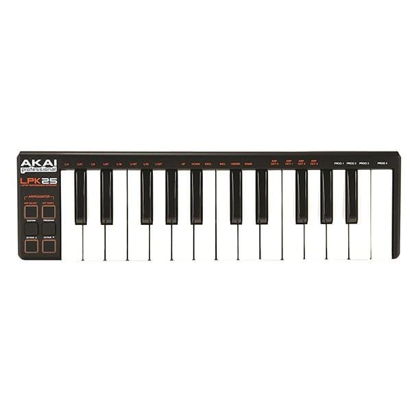 akai midi keyboards akai professional lpk25 laptop performance midi keyboard with btwig software, polishing cloth, gigbag & ebook