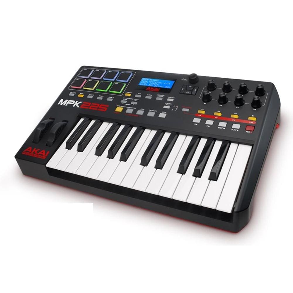 akai midi keyboards akai professional mpk225 usb/ios midi controller keyboard with mpc beats software pack