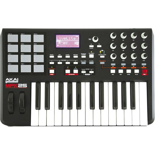 akai midi keyboards akai professional mpk25 keyboard usb midi controller