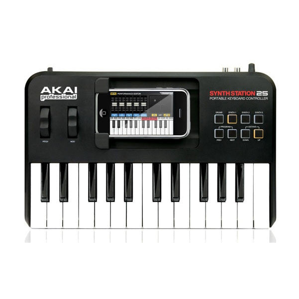 akai midi keyboards akai synthstation25 25-key keyboard controller for iphone/ipod