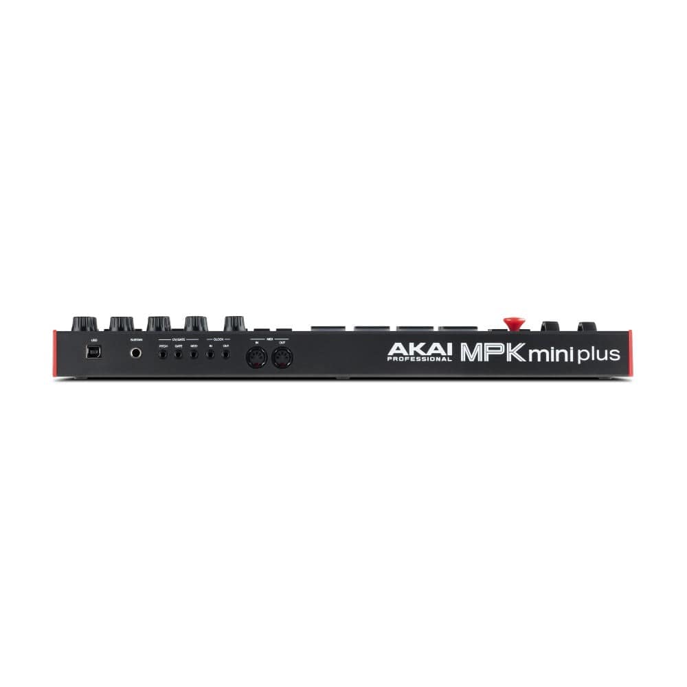 akai midi keyboards black / red akai mpk mini plus 37-key compact midi keyboard controller with mpc beats software pack #color_black---red