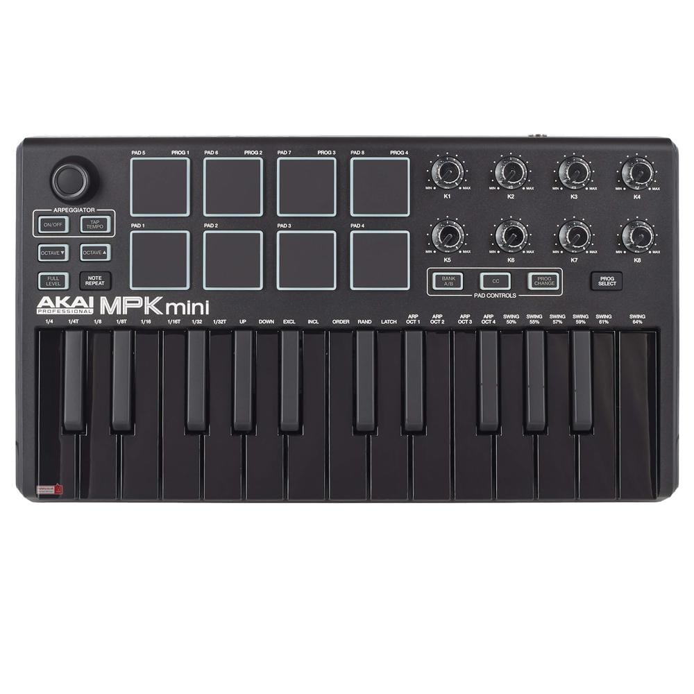 akai midi keyboards mk2 / black akai mpk mini mk2 compact midi keyboard and pad midi controller #generation_mk2,color_black