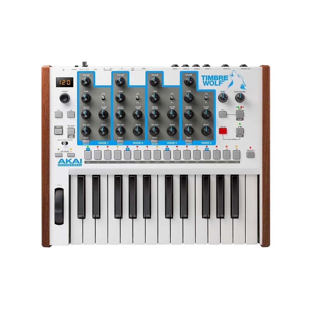 akai synthesizers akai timbre wolf analog 4-voice polyphonic synthesizer - open box