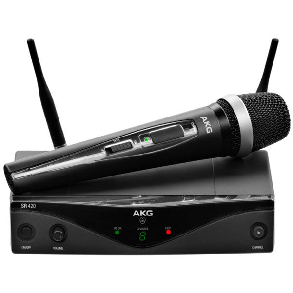 akg wireless systems akg wms420 vocal system - band d wireless microphone system