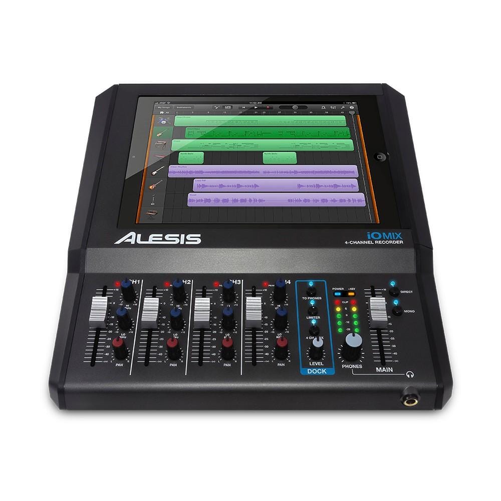 alesis audio interfaces alesis iomix 4-channel audio interface/mixer for ipad