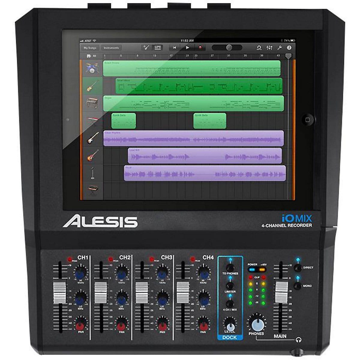 alesis audio interfaces alesis iomix 4-channel audio interface/mixer for ipad