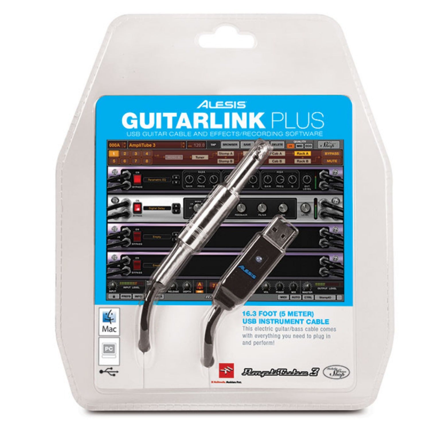 Alesis Guitar Cables Alesis GuitarLink Plus 1/4" to USB Guitar Cable