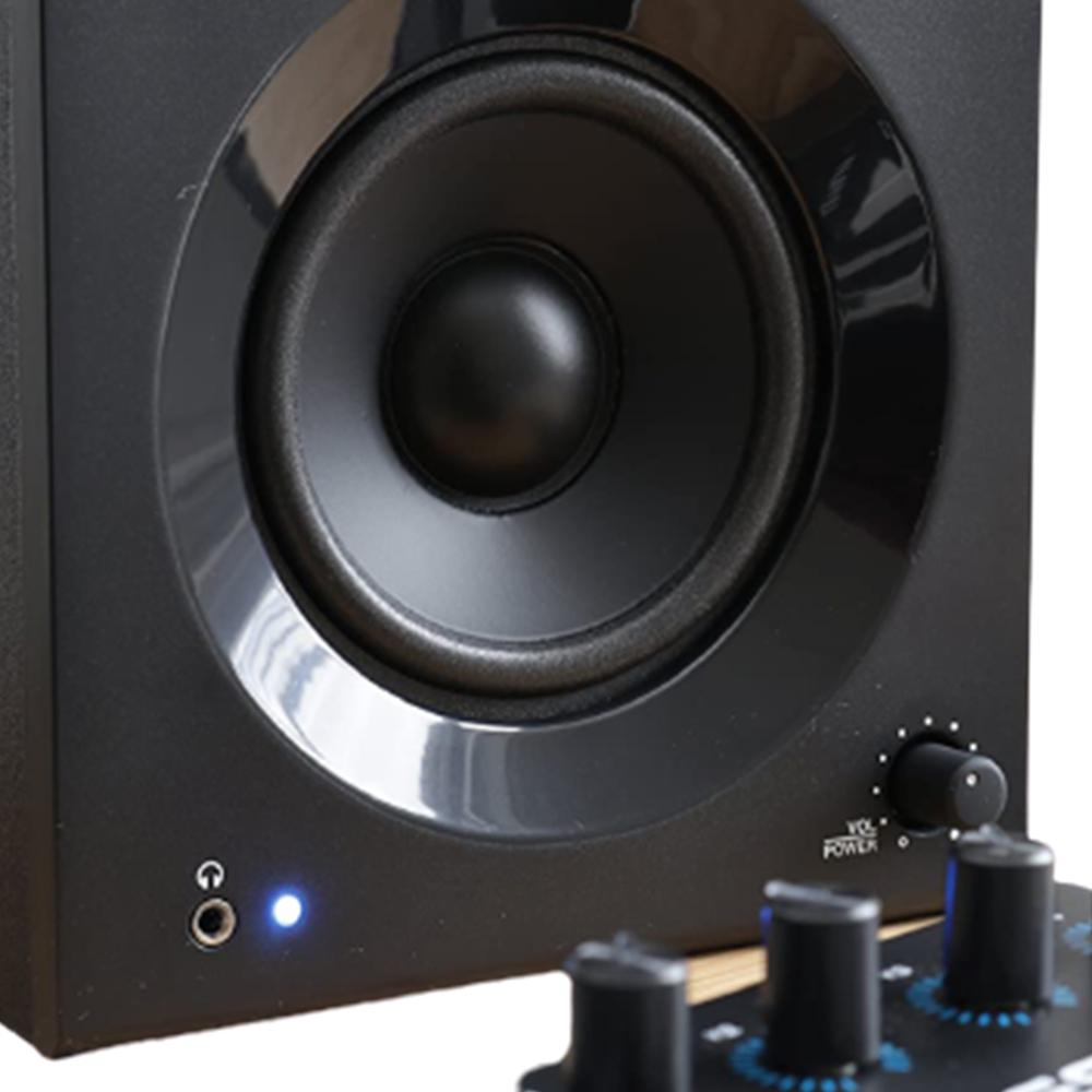 Alesis Monitor Speaker Bundles Alesis Elevate 4 4-Inch Powered Active Studio Monitor Speakers with Isolation Pads, Cables, and Ebook - Pair