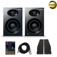 Alesis Monitor Speaker Bundles Alesis Elevate 4 4-Inch Powered Active Studio Monitor Speakers with Isolation Pads, Cables, and Ebook - Pair