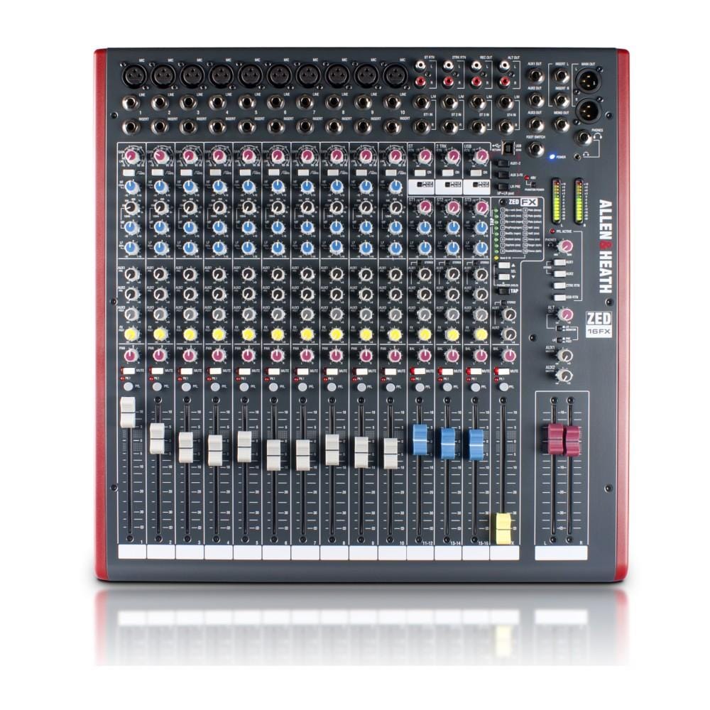 allen & heath analog mixers allen & heath zed16fx 10 mic/line multipurpose usb mixer with fx for live sound and recording