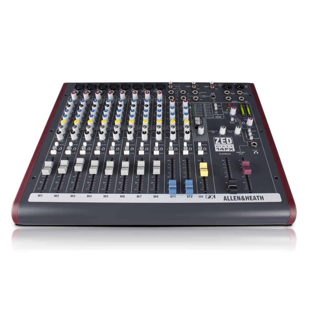 allen & heath analog mixers allen & heath zed60-14fx 8 mic/line inputs multipurpose mixer