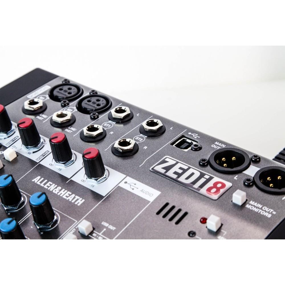 allen & heath analog mixers allen & heath zedi 8 8-channel live + usb recording mixer