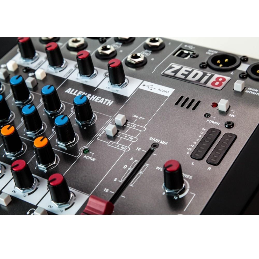 allen & heath analog mixers allen & heath zedi 8 8-channel live + usb recording mixer