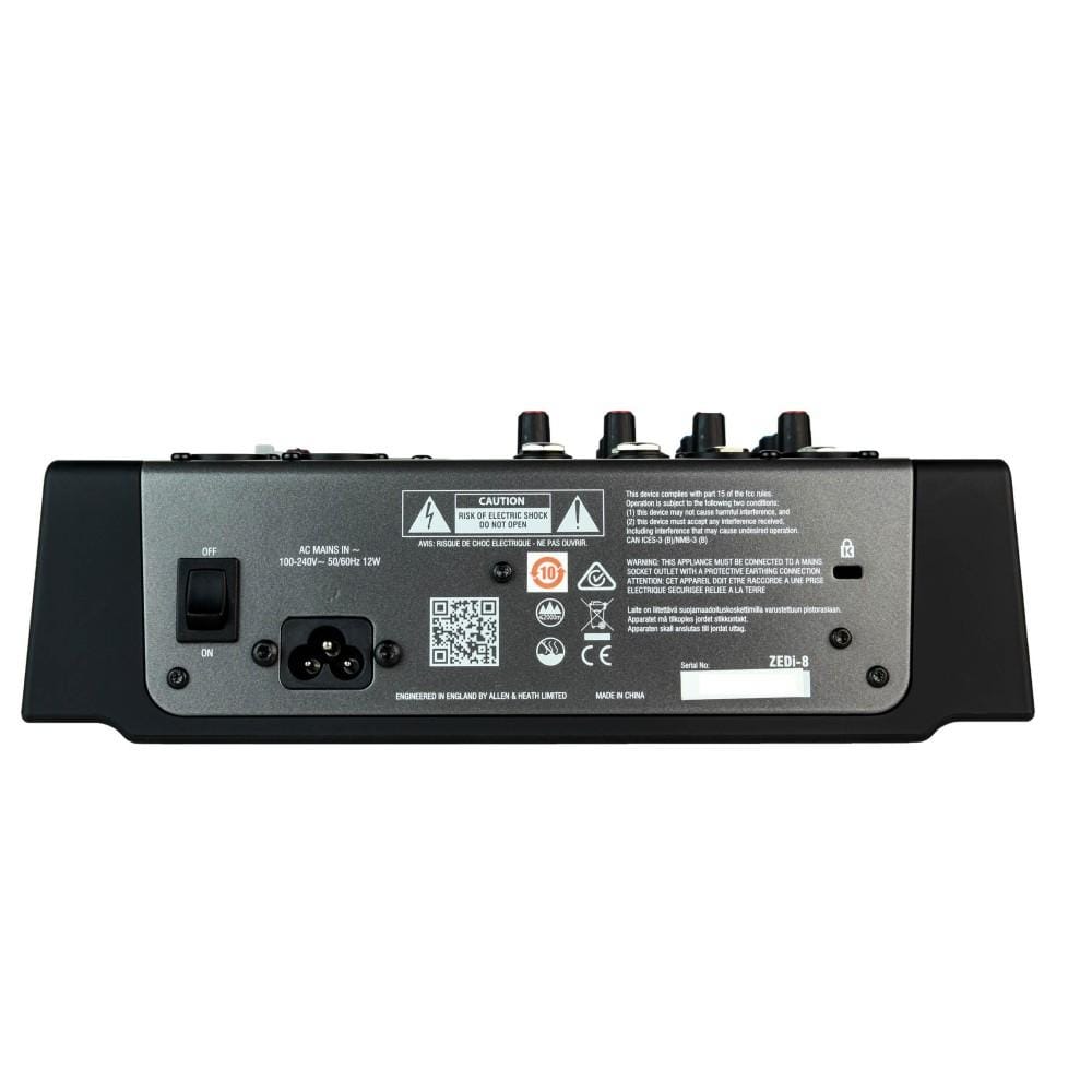 allen & heath analog mixers allen & heath zedi 8 8-channel live + usb recording mixer