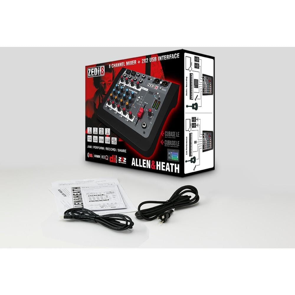 allen & heath analog mixers allen & heath zedi 8 8-channel live + usb recording mixer