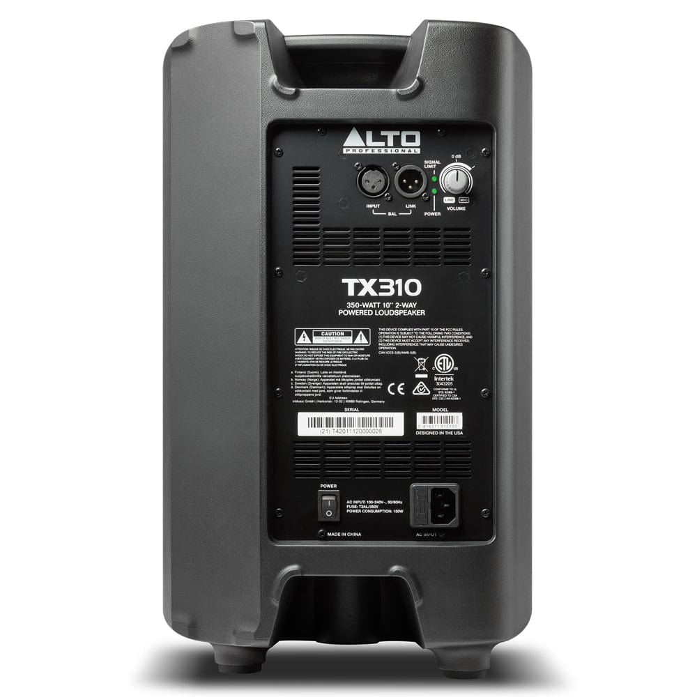 alto active pa speakers alto tx3 series tx310 350-watt 10" 2-way powered loudspeaker