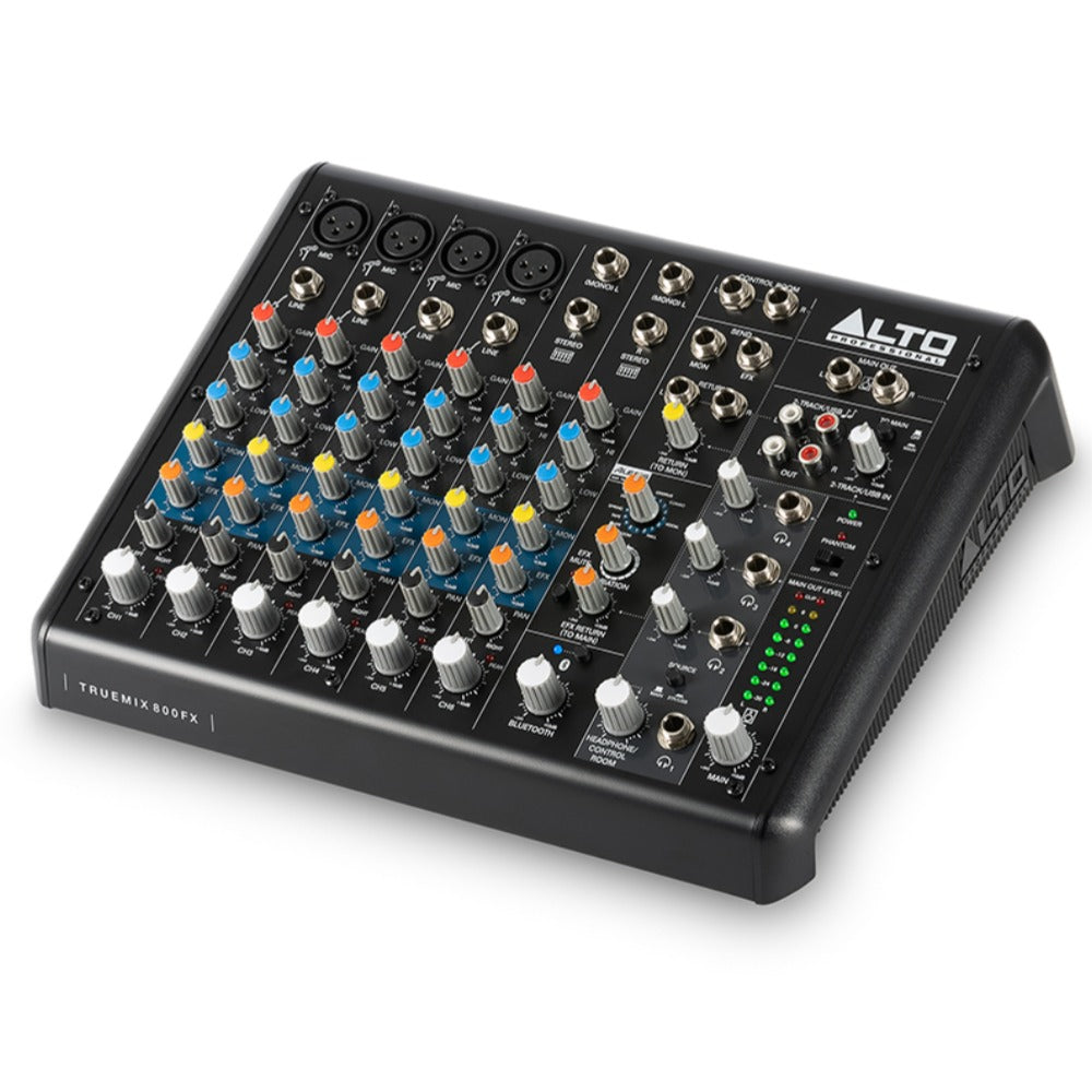 Alto Analog Mixers Alto TrueMix 800Fx 8-Channel Compact Mixer with Usb Blutooth and Alesis Multi-Fx