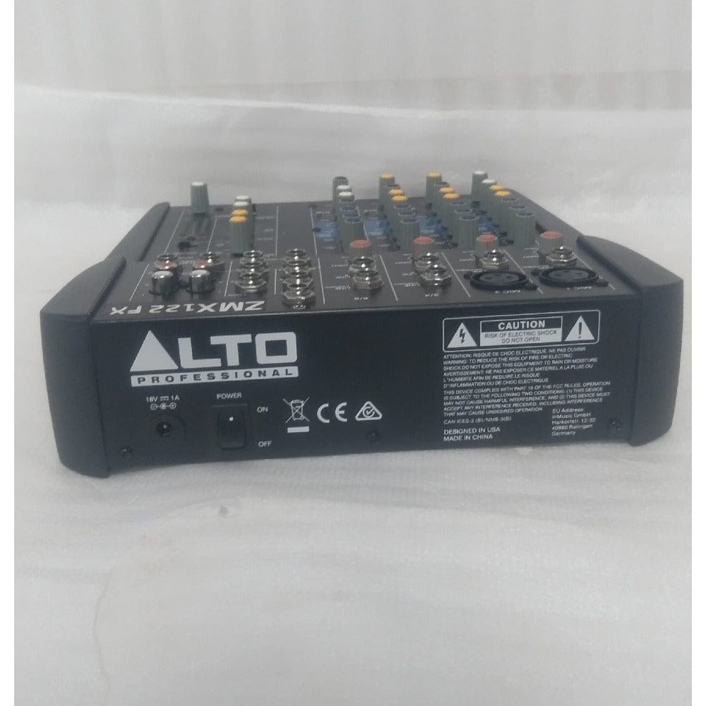 alto analog mixers alto zmx122fx 8-channel compact mixer with effects - open box b stock