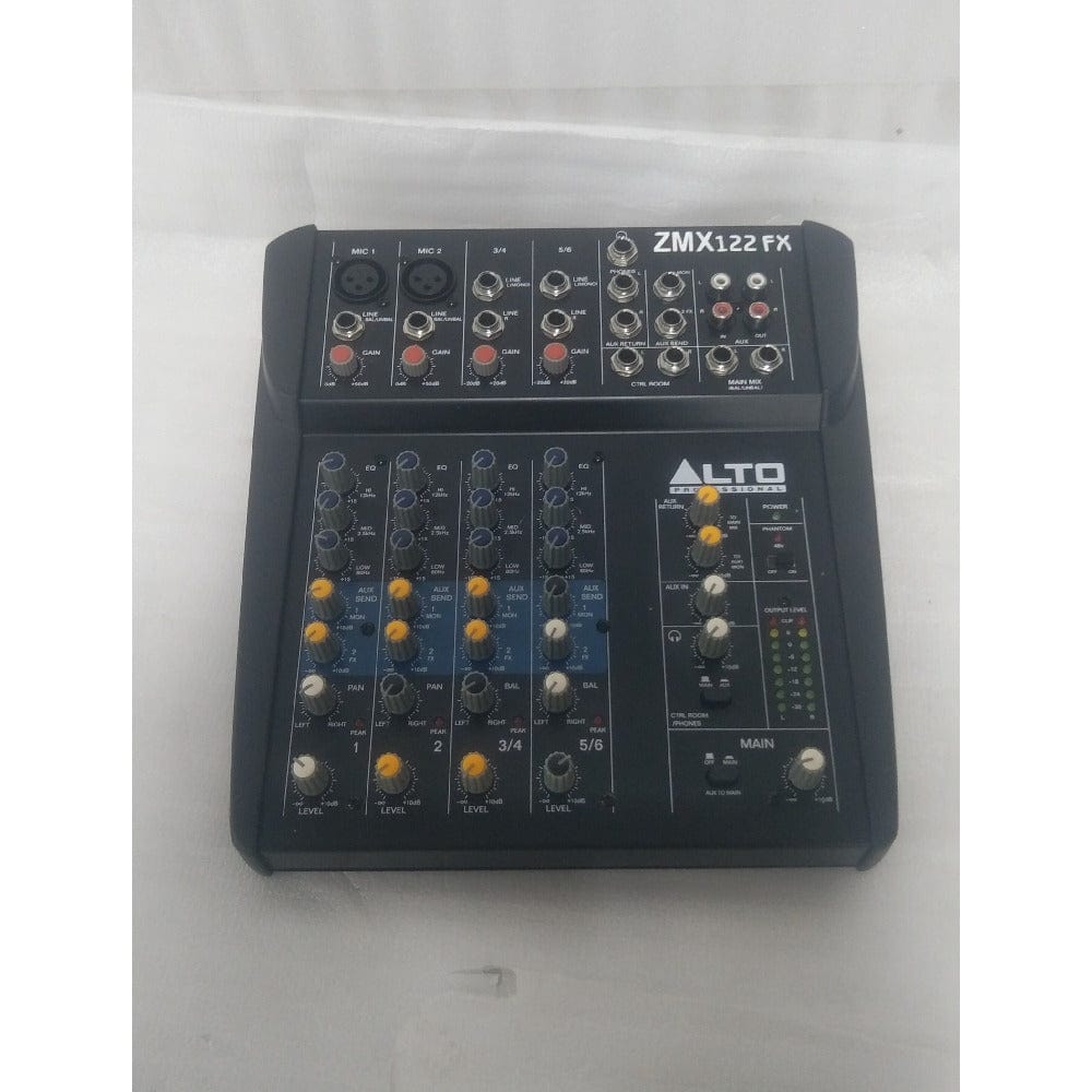 alto analog mixers alto zmx122fx 8-channel compact mixer with effects - open box b stock