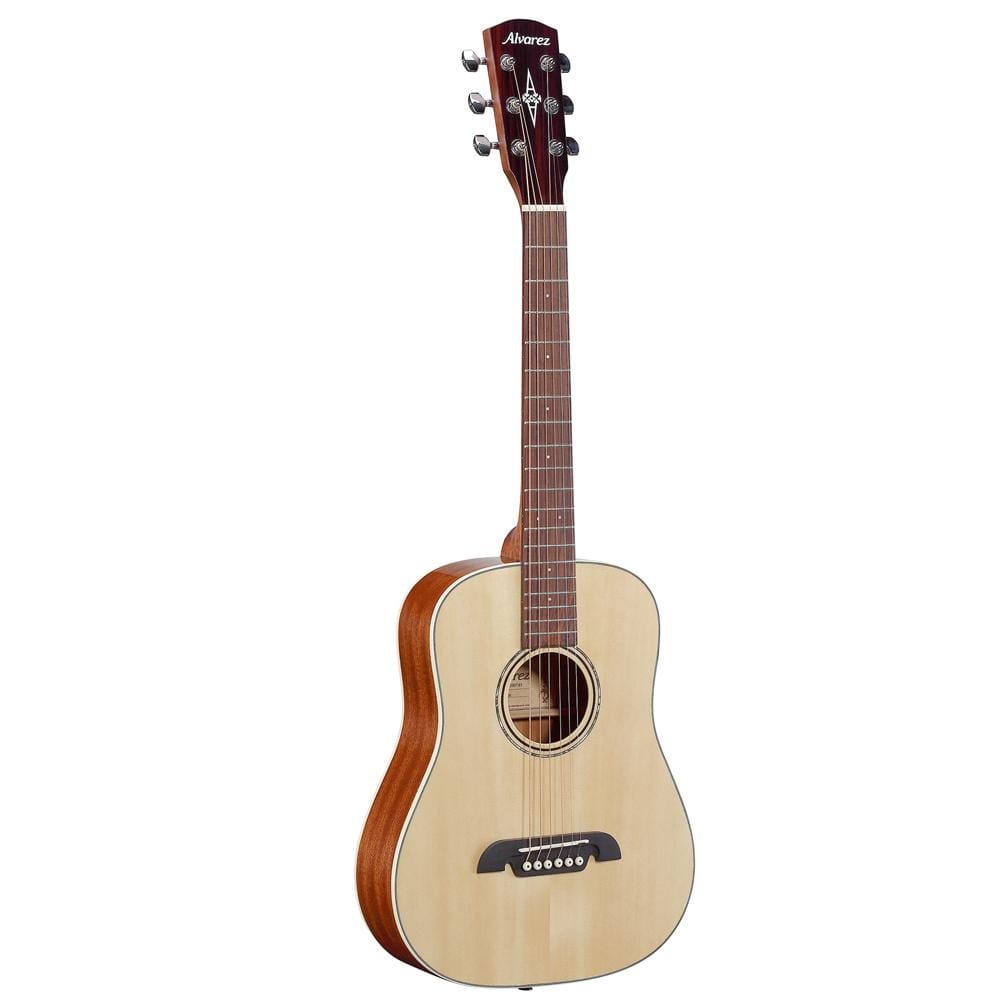 alvarez acoustic guitars alvarez rt26 6-string mini dreadnought travel acoustic guitar with gigbag - natural gloss