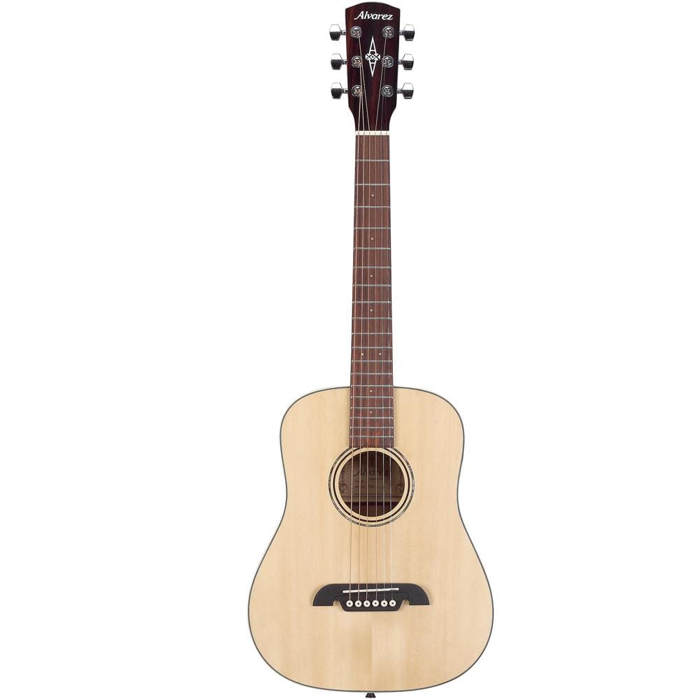 alvarez acoustic guitars alvarez rt26 6-string mini dreadnought travel acoustic guitar with gigbag - natural gloss