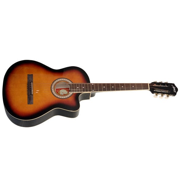 amaze acoustic guitars amaze aw39c-201 acoustic guitar - sunburst