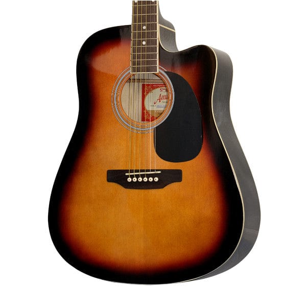 amaze acoustic guitars amaze aw41ce-201 electro-acoustic guitar - sunburst