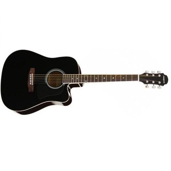 aria acoustic guitars aria awn-15ce electro acoustic guitar - black - open box