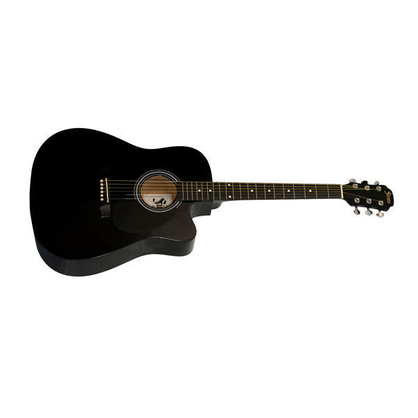 aria acoustic guitars aria fiesta 35039c acoustic cutaway guitar - black