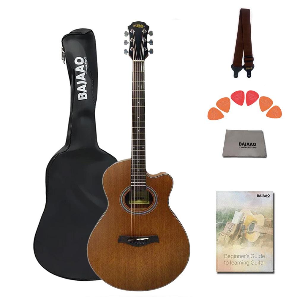aria acoustic guitars bundle aria fet m2 meranti thin-body cutaway acoustic guitar #style_bundle