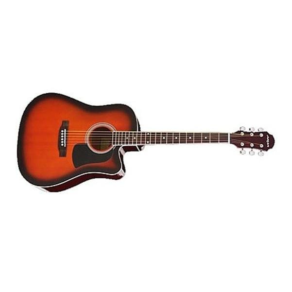 aria acoustic guitars sunburst aria awn-15c acoustic guitar