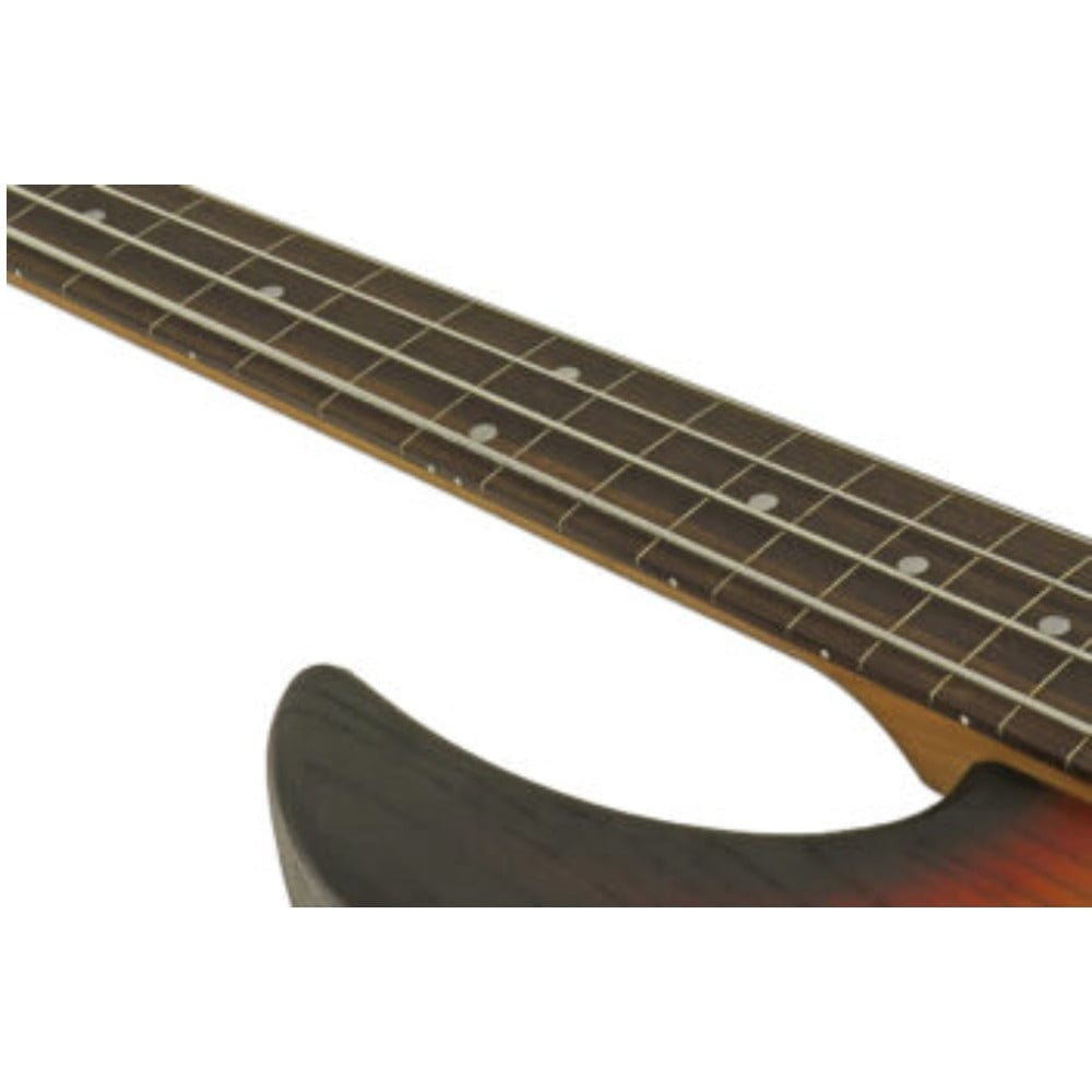 aria bass guitar open-pore sunburst aria 313-jp pro ii fretless 4 string electric bass guitar