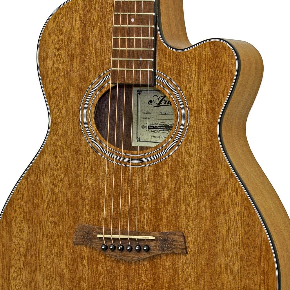 aria electro acoustic guitars aria fet m1 cutaway electro acoustic guitar with 4 band eq + tuner - natural