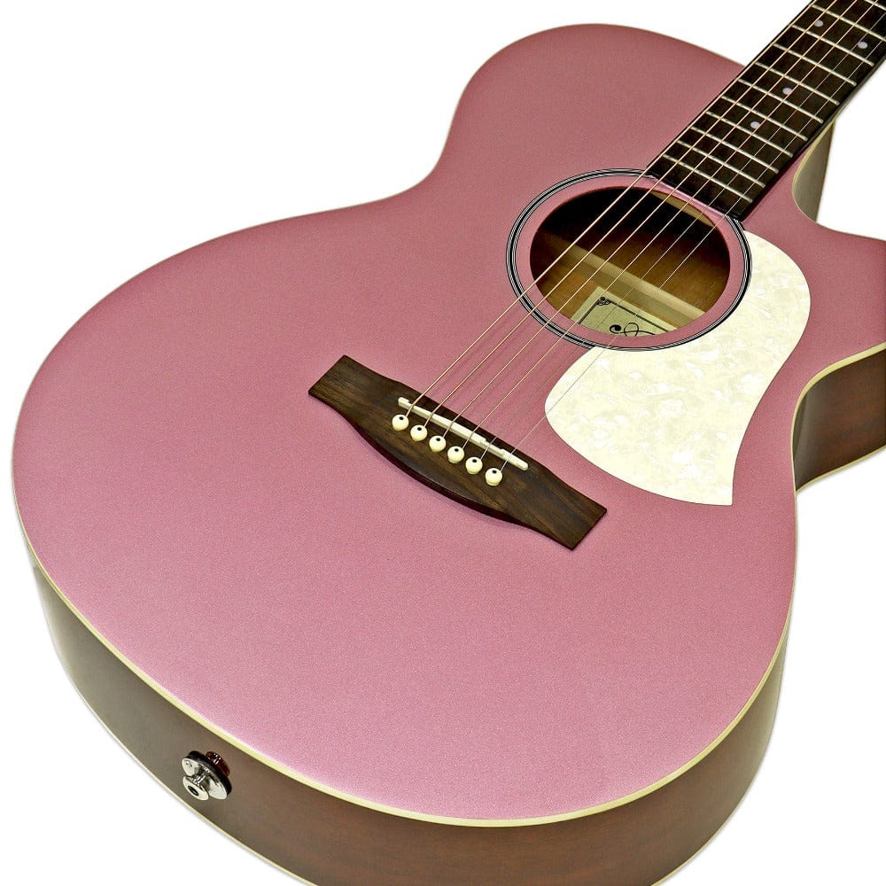 aria electro acoustic guitars aria fet-r1 6 string electro acoustic guitar #color_misty-rose