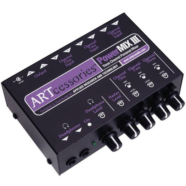 art analog mixers art powermix iii three channel personal stereo analog mixer