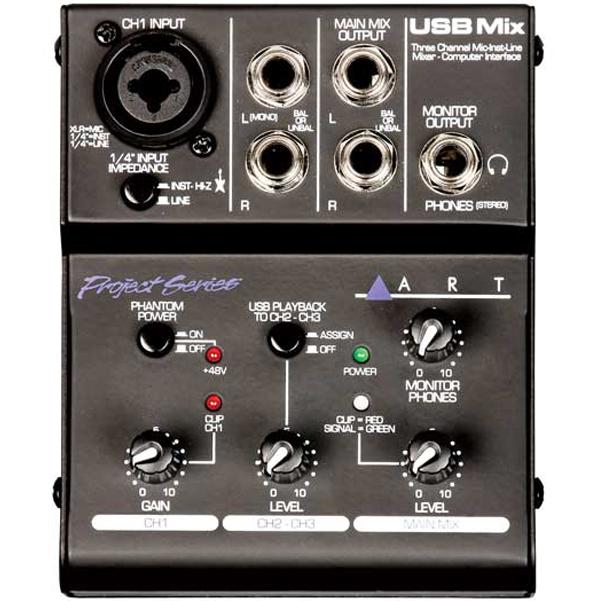 art audio interfaces art usb mix project series three channel mixer and usb audio interface