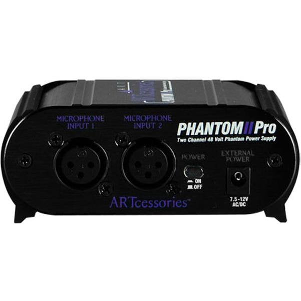 art power supplies art phantom ii pro dual channel microphone phantom power supply