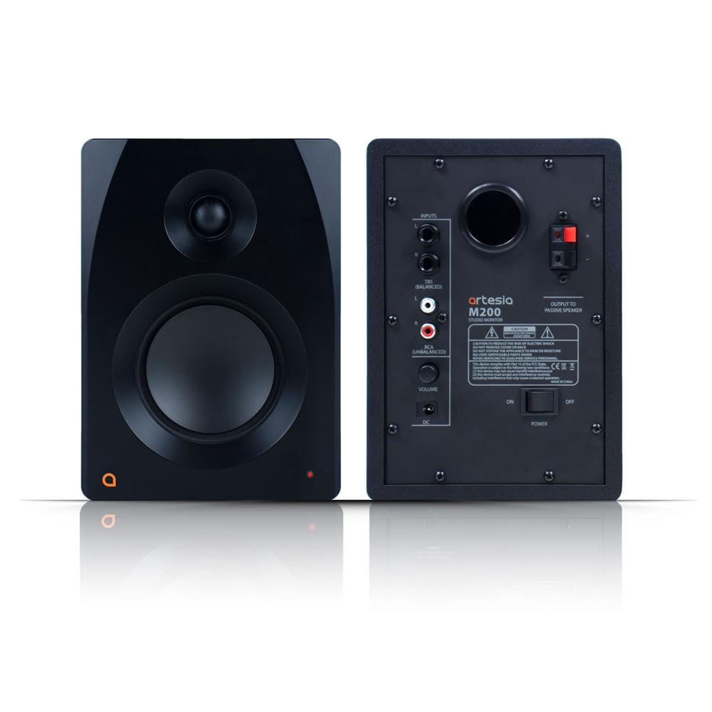 artesia monitor speakers artesia m200 30w 4" professional studio monitor speaker - pair