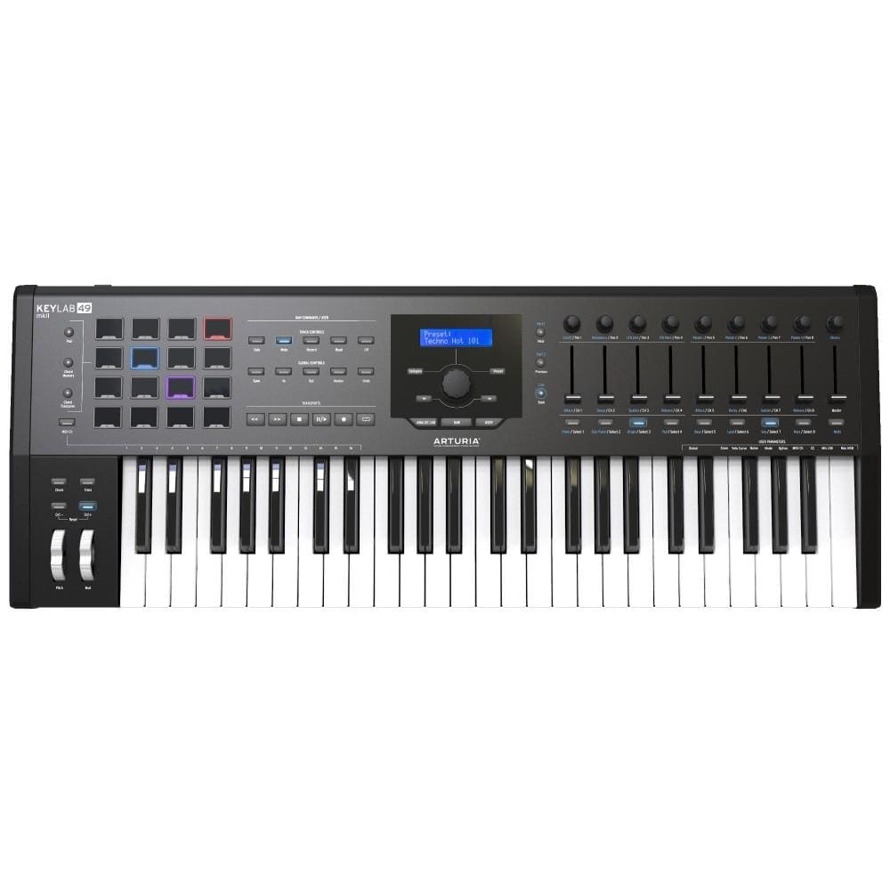 arturia midi keyboards arturia keylab 49 mkii midi keyboard controller with gigbag, polishing cloth& ebook