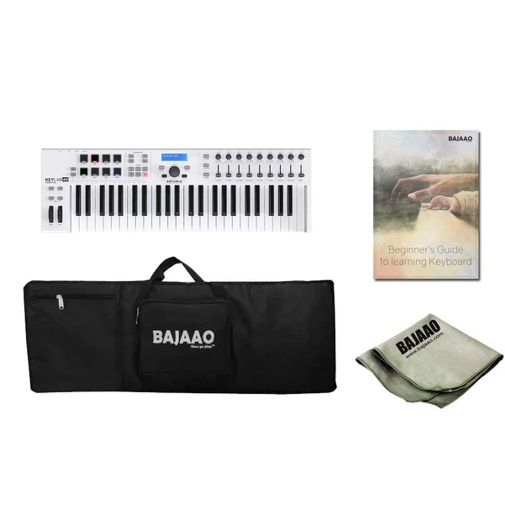 arturia midi keyboards arturia keylab essential 49 universal midi keyboard with gigbag, polishing cloth & ebook
