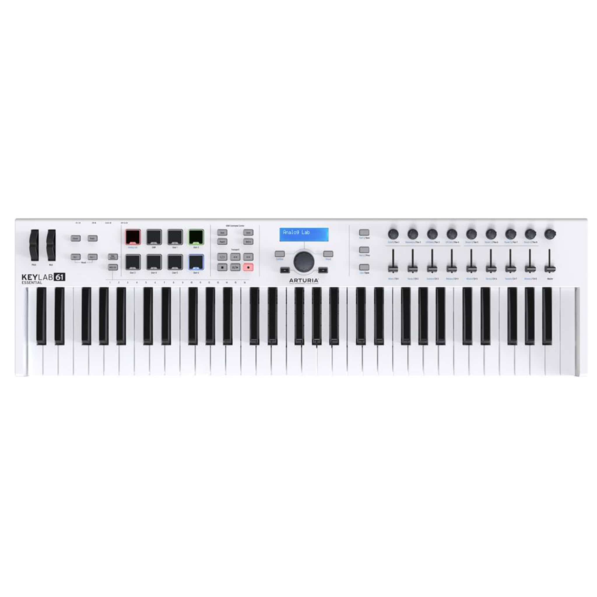 arturia midi keyboards arturia keylab essential 61 universal midi keyboard with gigbag, stand, polishing cloth & ebook
