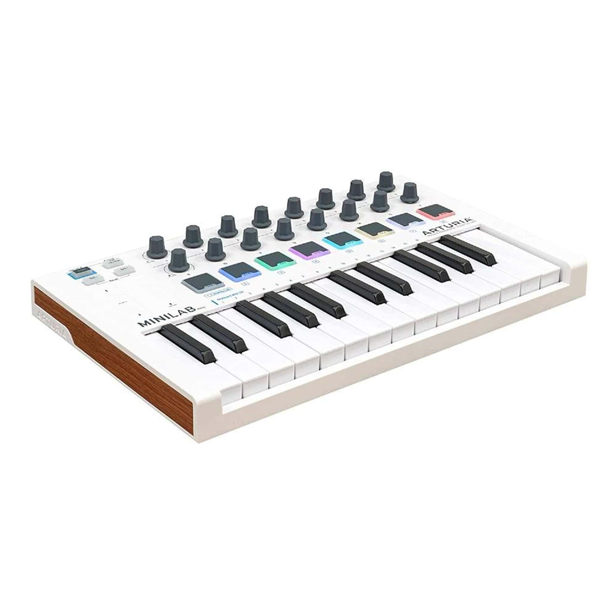 arturia midi keyboards arturia minilab mkii 25 slim-key midi keyboard - white- open box